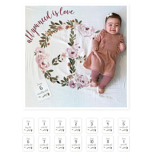 Baby's First Year™ Mulltuch & Karten Set / All you need is love - Pilzessin.at - zauberhafte Kinderdinge