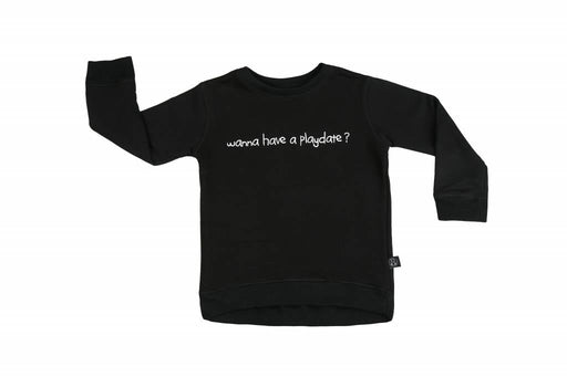 Wanna have a playdate sweatshirt black - Pilzessin.at - zauberhafte Kinderdinge