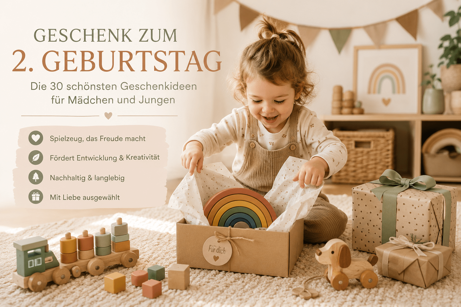 Geschenk zum 2. Geburtstag – Die 30 schönsten Geschenkideen für Mädchen und Jungen - Pilzessin.at - zauberhafte Kinderdinge