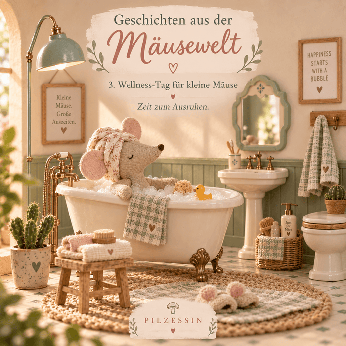 Wellness-Tag für kleine Mäuse – Geschichten aus der Mäusewelt - Pilzessin.at - zauberhafte Kinderdinge