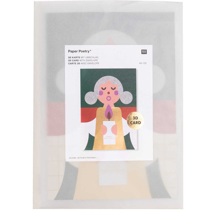 3D - Karte Engel A5 - Pilzessin.at - zauberhafte Kinderdinge