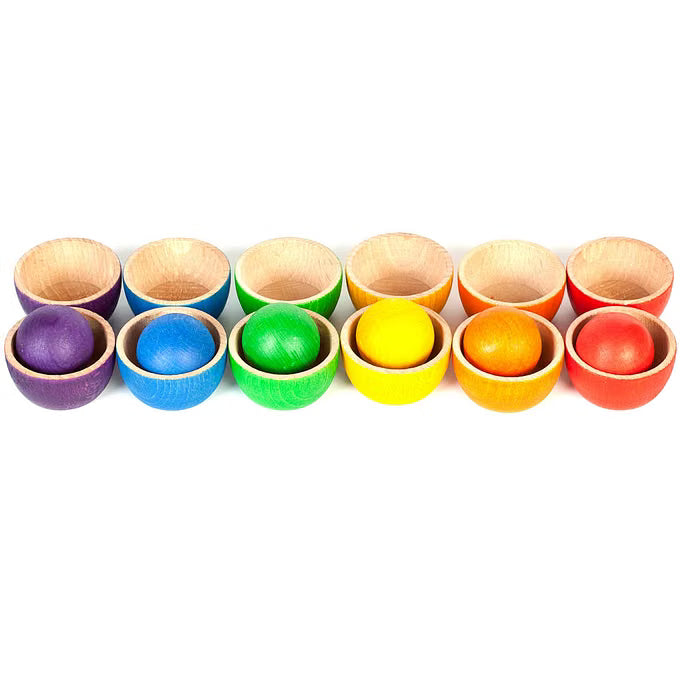 Grapat Bowls & Balls – 18-tlg. Regenbogen-Set ab 18 Monaten