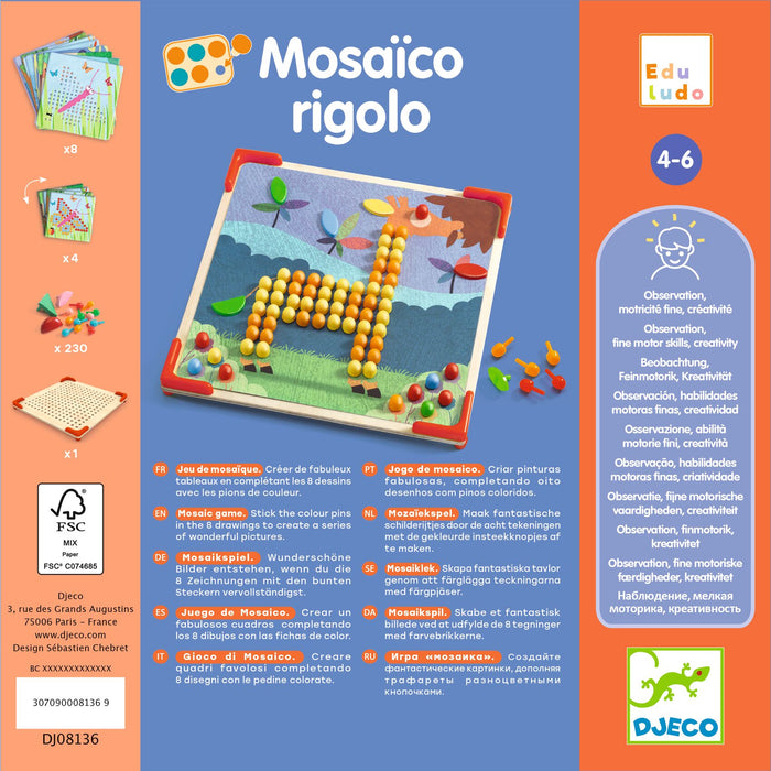 Mosaico rigolo – Stecken & Sortieren l Djeco l pilzessin.at