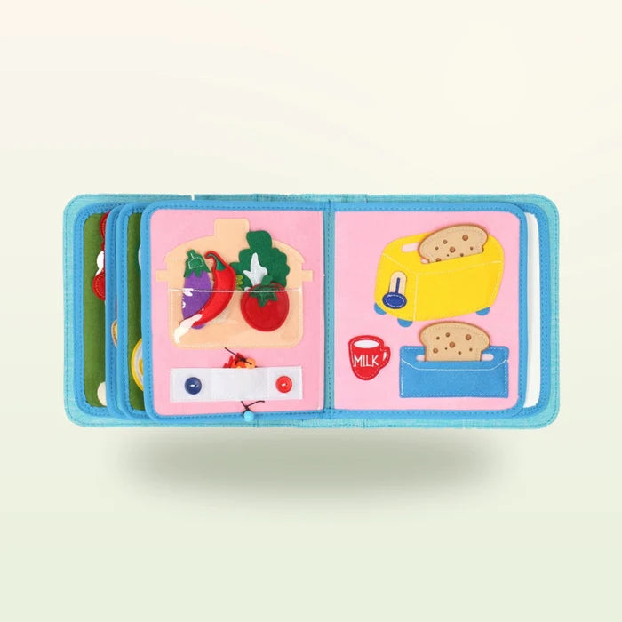 Quiet Book mit Rucksack - Feinschmecker, hellblau (1-3 Jahre)