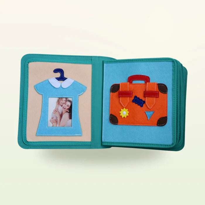 Quiet Book mit Rucksack - Kleiderschrank, lila (1-3 Jahre)