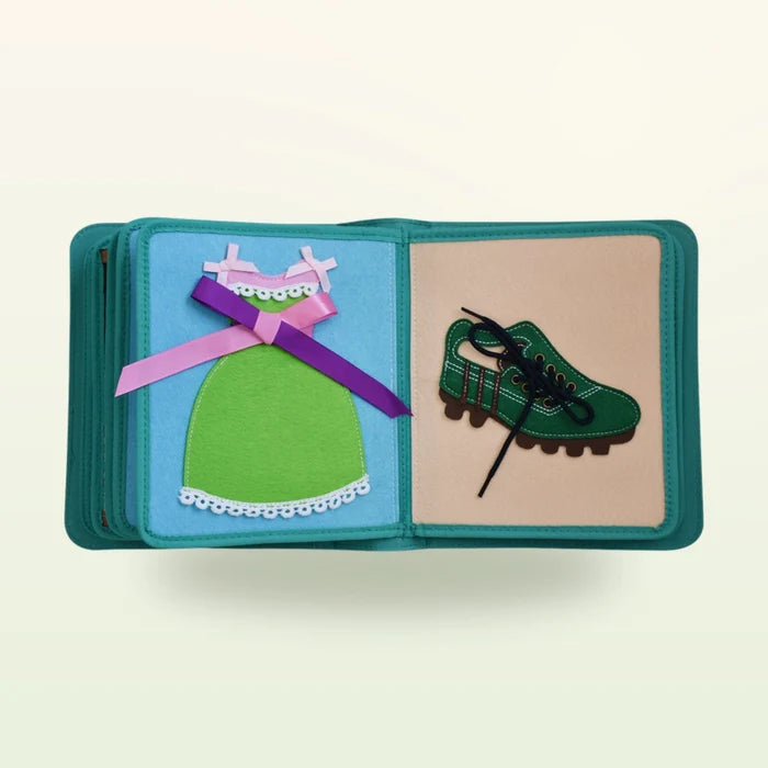 Quiet Book mit Rucksack - Kleiderschrank, lila (1-3 Jahre)