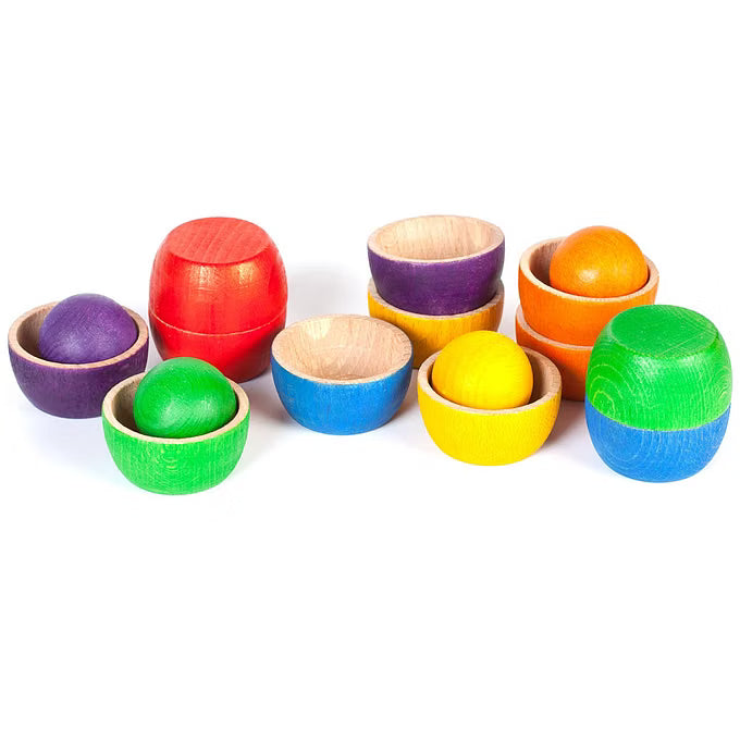 Grapat Bowls & Balls – 18-tlg. Regenbogen-Set ab 18 Monaten