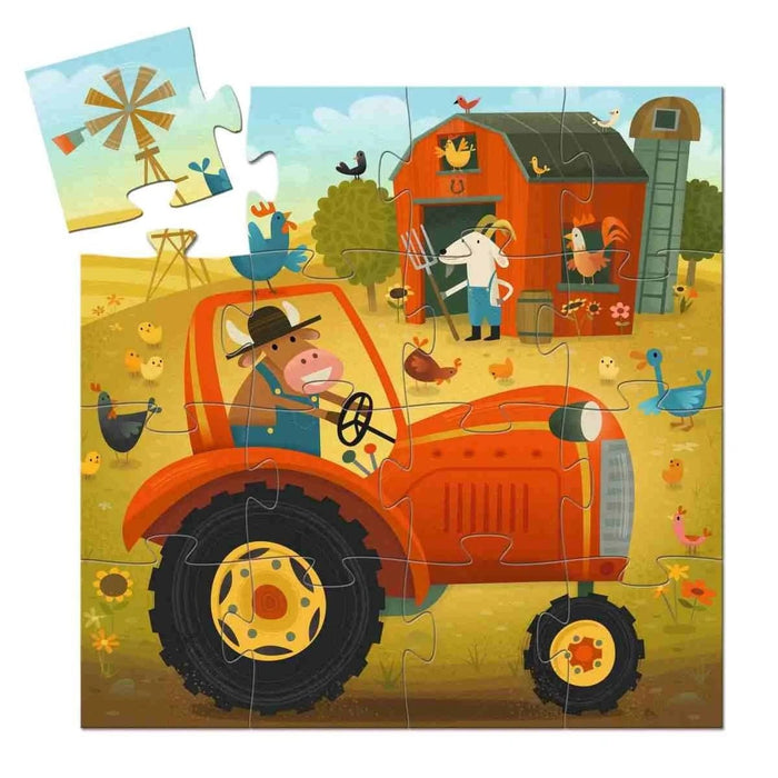 Djeco Puzzle in der Schachtel Traktor 16 Teile - Pilzessin.at - zauberhafte Kinderdinge