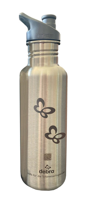 Edelstahlflasche Brushed Stainless Classic Narrow mit Schmetterlingdesign - Pilzessin.at - zauberhafte Kinderdinge