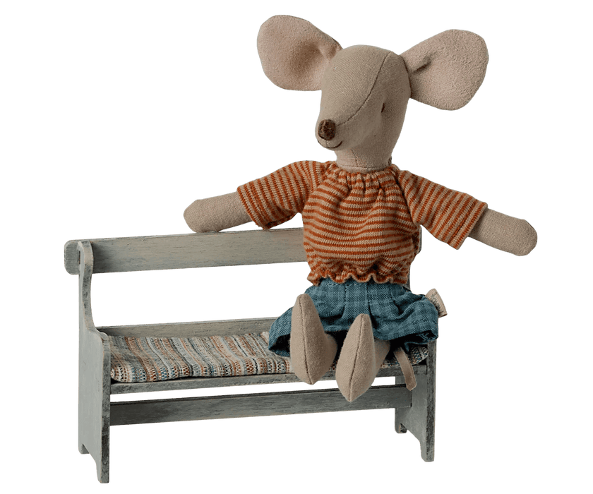 Holzbank, Maus - Vintage weiß - Pilzessin.at - zauberhafte Kinderdinge