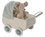 Kinderwagen mit Babymaus in Minze - Pilzessin.at - zauberhafte Kinderdinge
