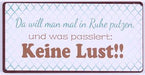Kühlschrankmagnet : Da will man mal in Ruhe putzen und was passiert: Keine Lust - Pilzessin.at - zauberhafte Kinderdinge