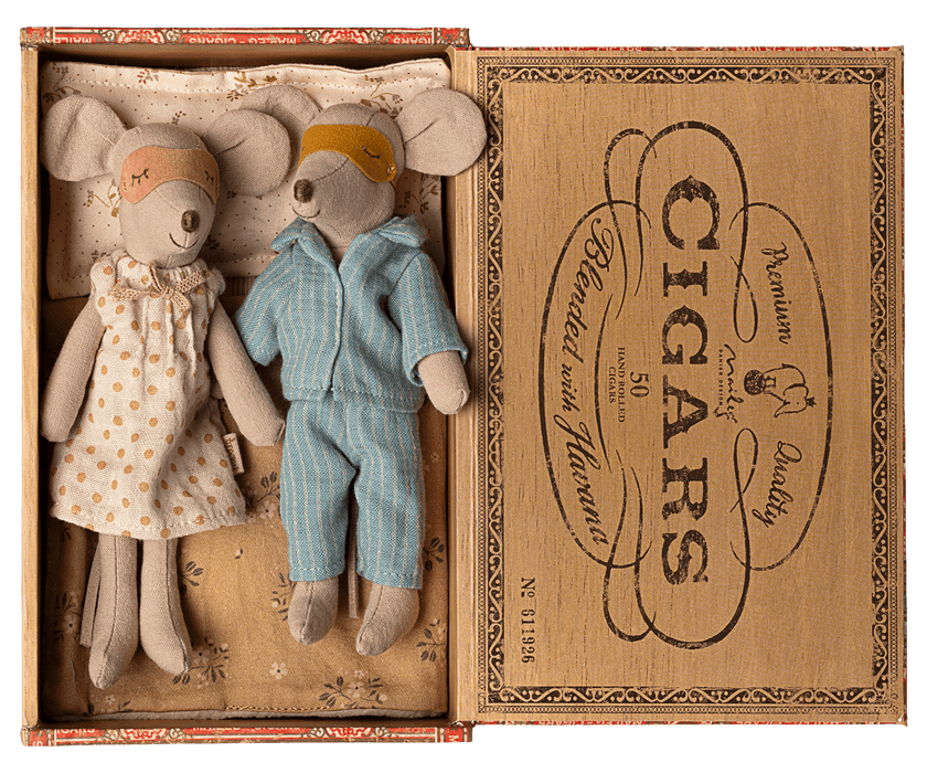 Maileg Mama & Papa Mäuse in der Zigarrenkiste - Pilzessin.at - zauberhafte Kinderdinge