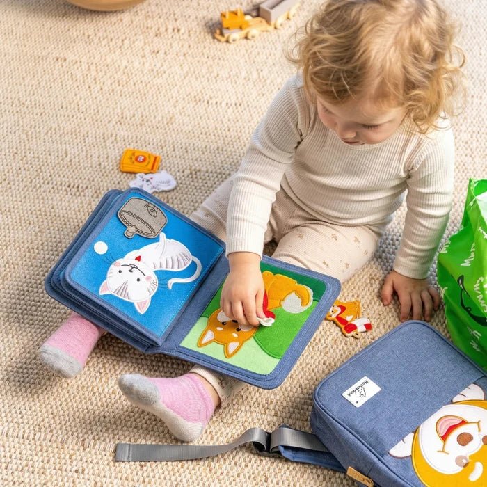 Quiet Book mit Rucksack - Haustiere (1-3 Jahre) - Pilzessin.at - zauberhafte Kinderdinge