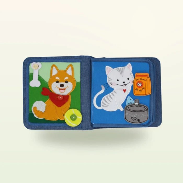 Quiet Book mit Rucksack - Haustiere (1-3 Jahre) - Pilzessin.at - zauberhafte Kinderdinge