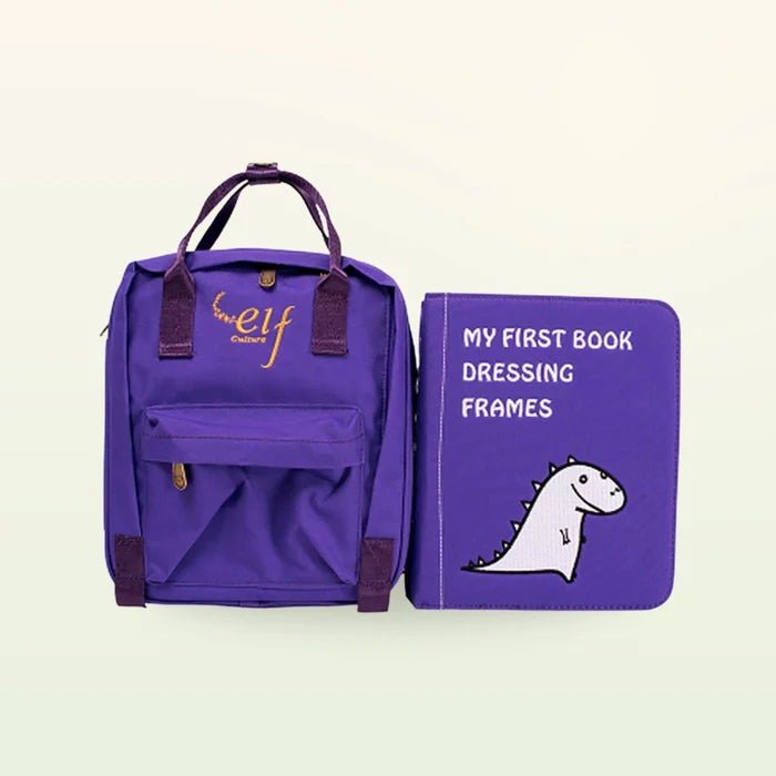 Quiet Book mit Rucksack - Kleiderschrank, lila (1-3 Jahre) - Pilzessin.at - zauberhafte Kinderdinge