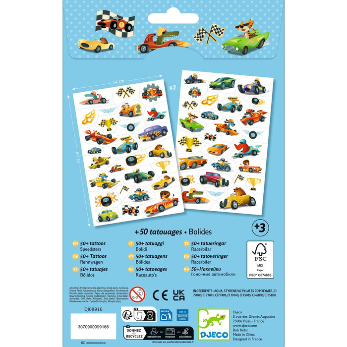Rennauto 50+ Tattoos - Pilzessin.at - zauberhafte Kinderdinge
