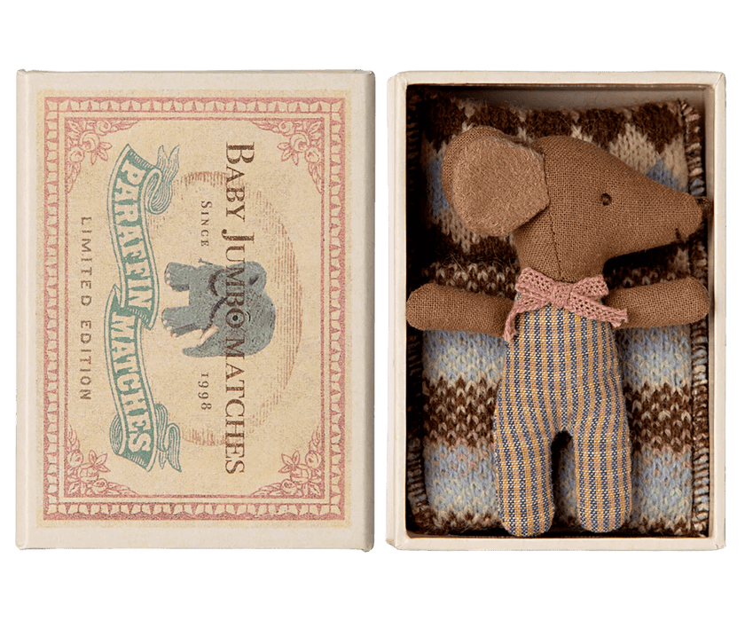Sleepy wakey baby maus in der Streichholzschachtel in rose - Pilzessin.at - zauberhafte Kinderdinge