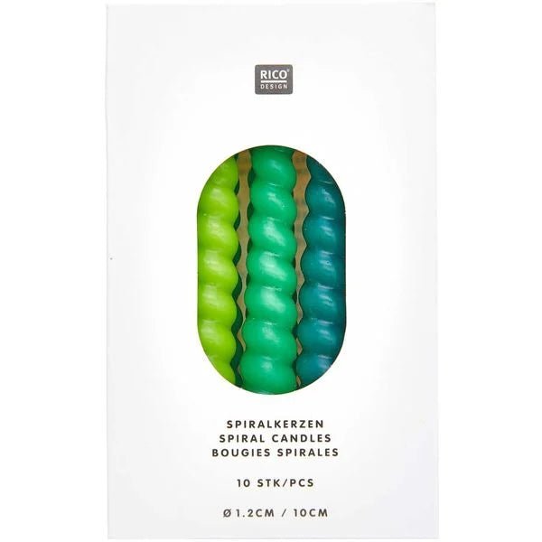 Spiralkerzen Grün Mix - Pilzessin.at - zauberhafte Kinderdinge