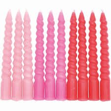 Spiralkerzen Pink Mix – 10er Set für stilvolle Anlässe - Pilzessin.at - zauberhafte Kinderdinge