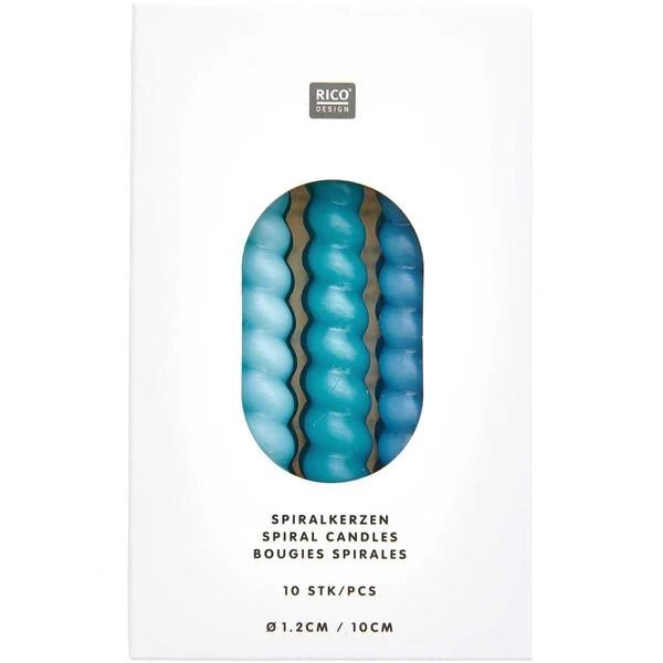 Spiralkerzen Smokey blau Mix 10 Stück - Pilzessin.at - zauberhafte Kinderdinge