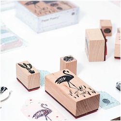 Stempelset Tropical Spring Flamingo – 5 - teilig - Pilzessin.at - zauberhafte Kinderdinge