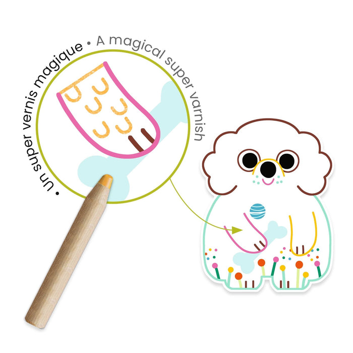 +18m Ausmalbilder mit verdeckten Farben | Haustiere von Djeco - Pilzessin.at - zauberhafte Kinderdinge