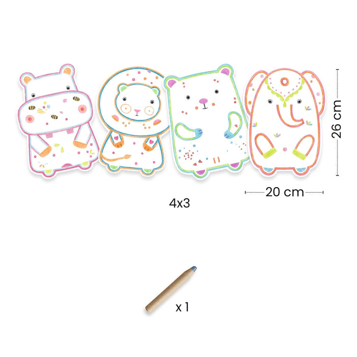 +18m Ausmalbilder mit verdeckten Farben | wilde tiere von Djeco - Pilzessin.at - zauberhafte Kinderdinge