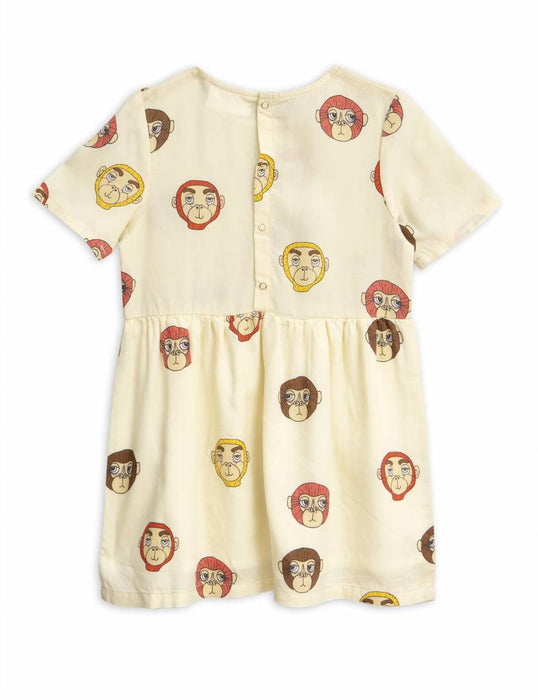 Kleid Affe gewebt grau weiß von Mini Rodini