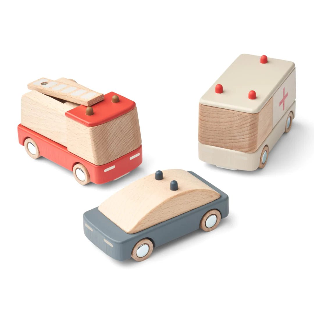 3 - pack Einsatzfahrzeuge | Village ambulance in whale blue multi mix von Liewood - Pilzessin.at - zauberhafte Kinderdinge