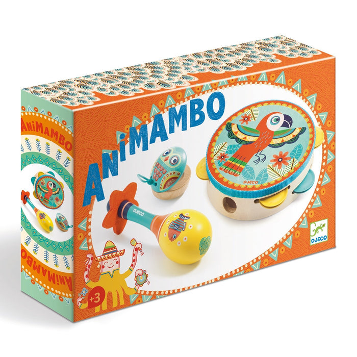 ⋙ 3-teiliges Set: Tambourine, maracas, castanet Animambo von Djeco ♥ - Pilzessin.at - zauberhafte Kinderdinge