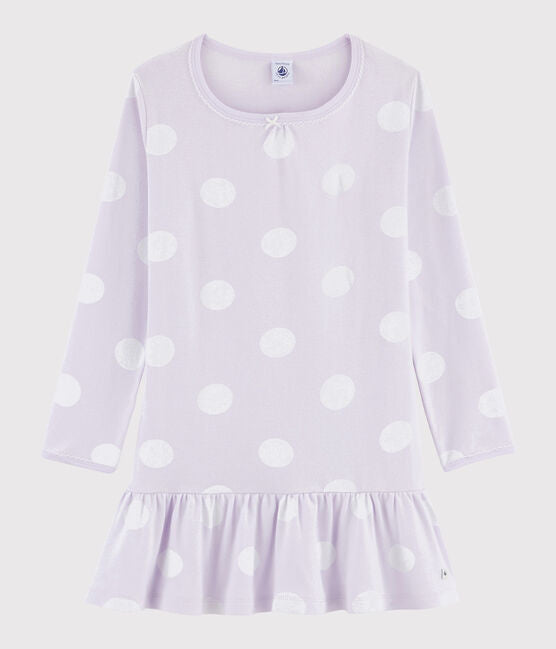 Nachthemd Kinder mit Punkten aus Baumwolle von Petit Bateau