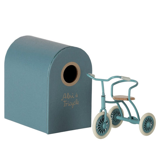 Abri à Tricycle | Dreirad mit Garage in petrol blau von Maileg - Pilzessin.at - zauberhafte Kinderdinge
