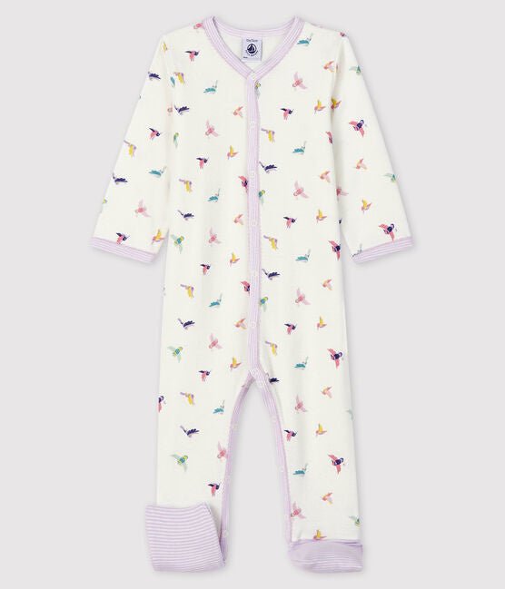 ⋙Baby - Strampler ohne Fuß aus Rippstrick mit Vogel Druck von Petit Bateau ♡ - Pilzessin.at - zauberhafte Kinderdinge