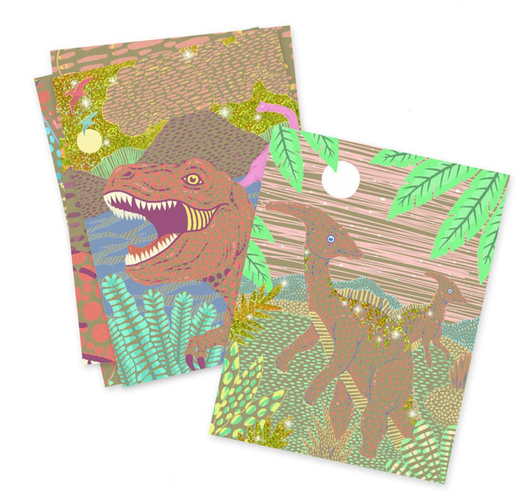 Bilder zum Auskratzen Dinosaurier von Djeco - Pilzessin.at - zauberhafte Kinderdinge