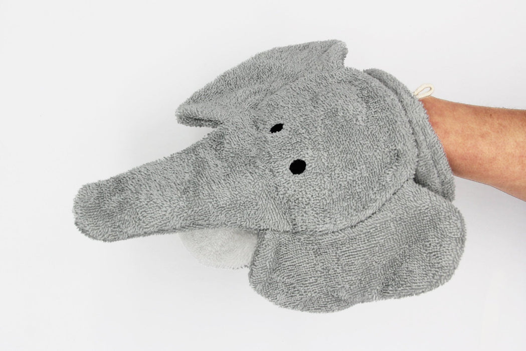 BIO Waschlappen großer Elefant Ella - Pilzessin.at - zauberhafte Kinderdinge
