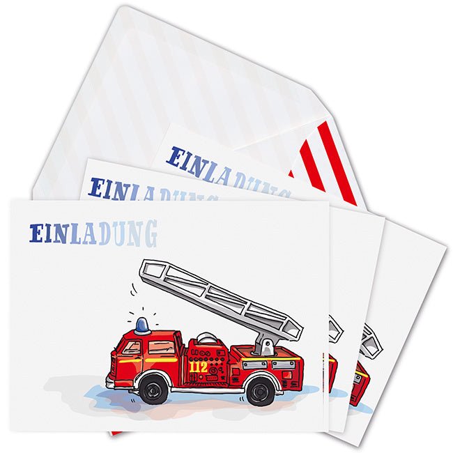 Einladungskarten "Feuerwehr" von krima & isa - Pilzessin.at