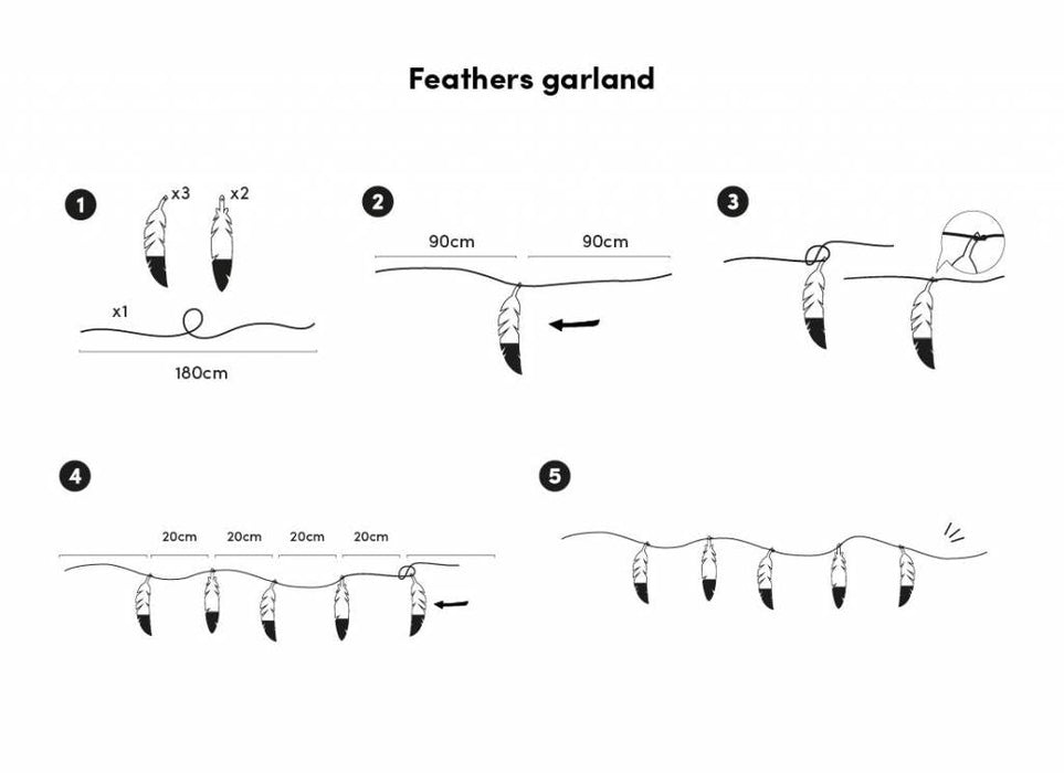 Feather garland white from Nobodinoz near Pilzessin