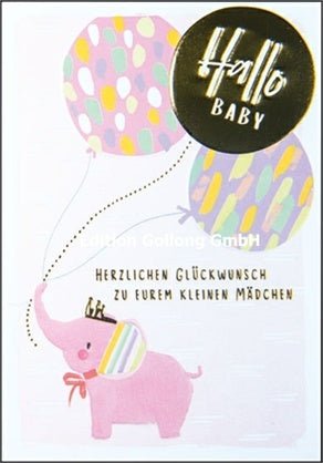 Glückwunschkarte Geburt "Hallo Baby" von EDITION GOLLONG - Pilzessin.at