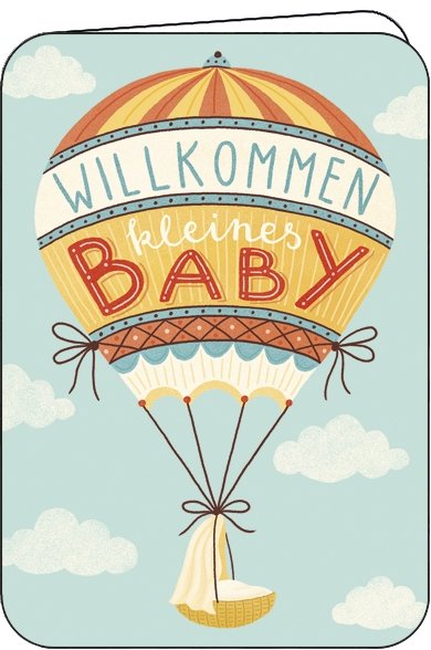 Glückwunschkarte Geburt Willkommen kleines Baby | Ballon von EDITION GOLLONG - Pilzessin.at