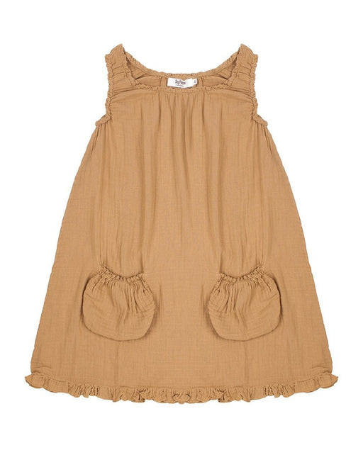 Hängerkleid Mädchen aus Bio Musselin kamel von SayPlease - Pilzessin.at - zauberhafte Kinderdinge