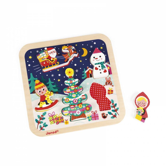 Holzfiguren Puzzle Weihnachten 5 Teile von Janod - Pilzessin.at - zauberhafte Kinderdinge