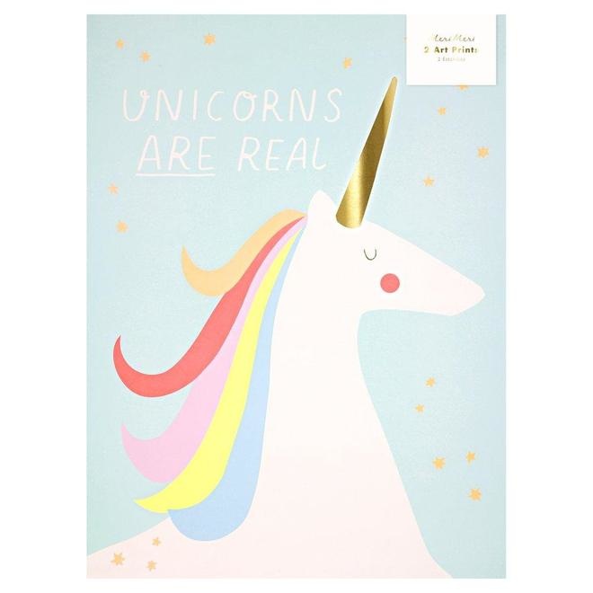 Poster Set Einhorn und Regenbogen von Meri Meri