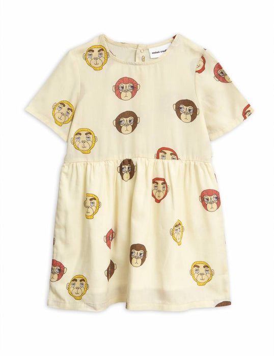 Kleid Affe gewebt grau weiß von Mini Rodini - Pilzessin.at - zauberhafte Kinderdinge