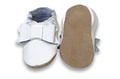 Krabbelschuhe mit Satinschleife von Hobea - Pilzessin.at - zauberhafte Kinderdinge