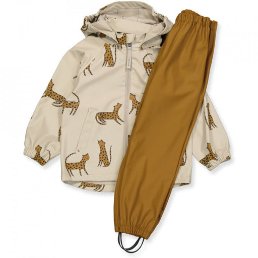 Moby printed rainwear set Leopard / Sandy - Pilzessin.at
