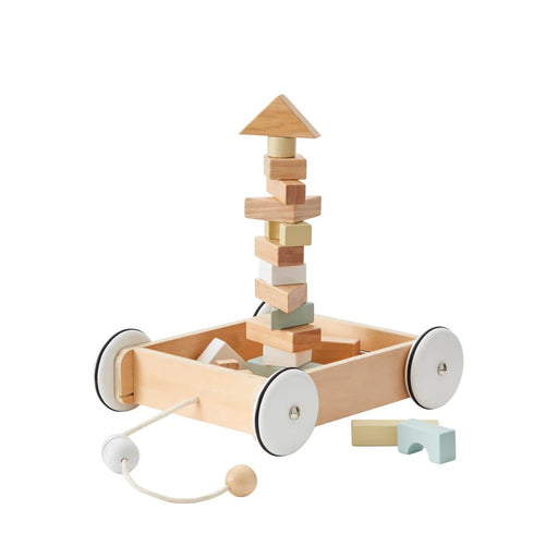 Nachziehwagen mit Holzklötzen von Kids Concept - Pilzessin.at - zauberhafte Kinderdinge