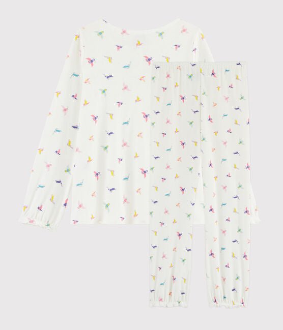 Petit Bateau Pyjama Rippstrick mit Vogel Print - Pilzessin.at - zauberhafte Kinderdinge