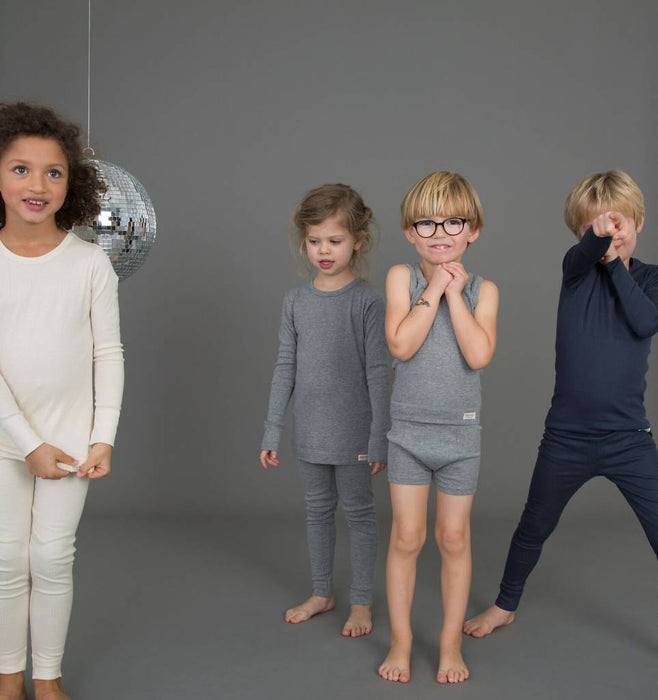 Pyjama Kinder Ripp grey melange von MarMar Copenhagen - Pilzessin.at - zauberhafte Kinderdinge