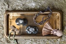 Schnuller Midnight Bells in schwarz mit rosa, gold, blau und weiß Print - Pilzessin.at - zauberhafte Kinderdinge